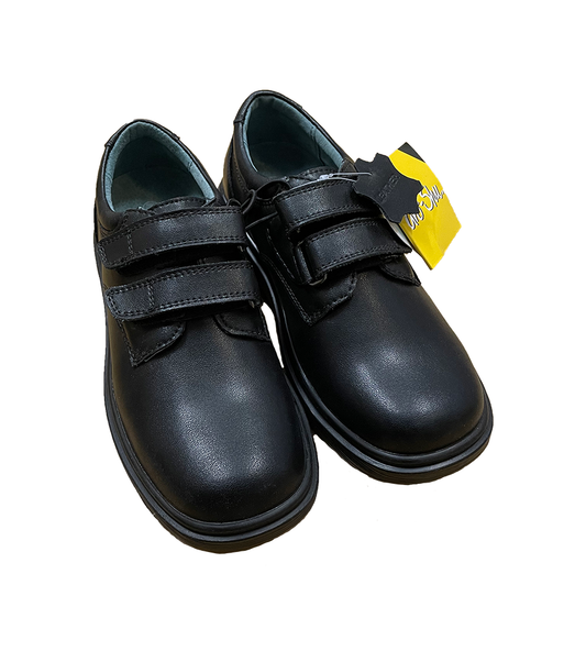 Kids Gro Shu Double Strap Leather School Shoes