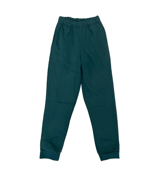 Kids And Adults Cuffed Track Pants - Bottle Green Winter Fleece Sweatpant